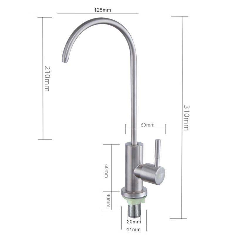 LANGZHIWEN 304 Stainless Steel Dual Handle Kitchen Drinking Water Faucet