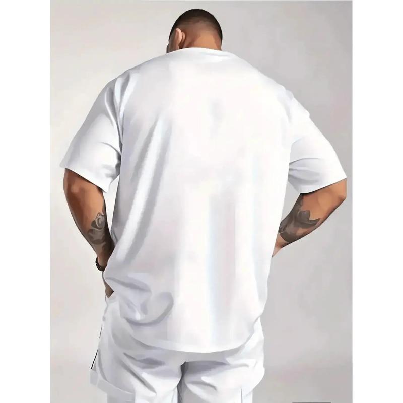 European Size Men'S Short Sleeve Plus Size Drop Shoulder T-Shirt, Summer New Style, Soft And Breathable, Suitable for Daily Wear, All Seasons