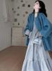 Autumn & Winter Wool Half-Body Skirt & Cardigan Set - Gentle Style for Women