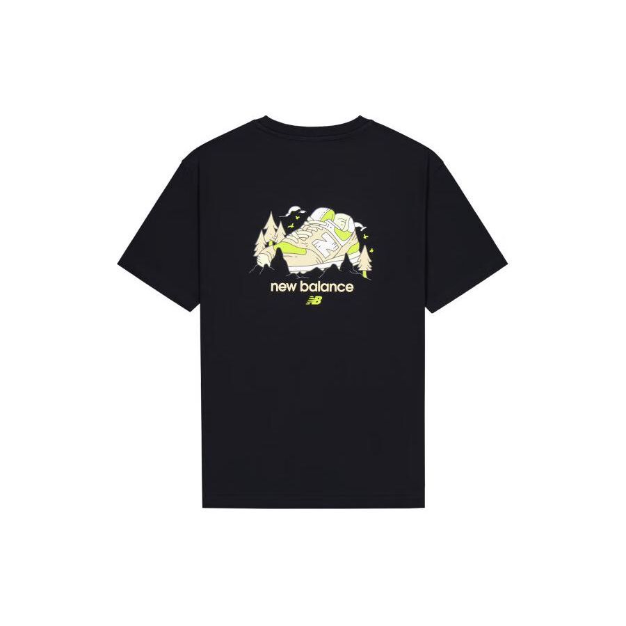 

New Balance Letter Print Casual Comfort Short Sleeve T-Shirt Men Tops Black AMT41362-BK