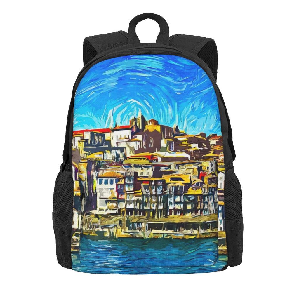 Oil Painting Backpack Flowers Print Daily Backpacks Women Men Style School Bags Custom Soft Rucksack
