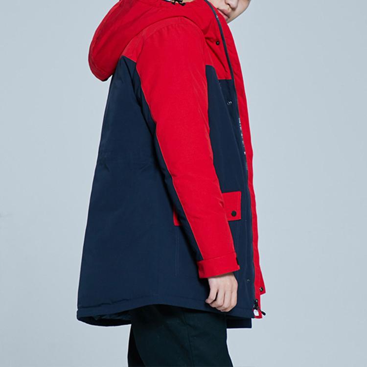 Vans Mid-Length Warm Hooded Down Jacket Men Jacket Red Blue VN0A3DHSRS9