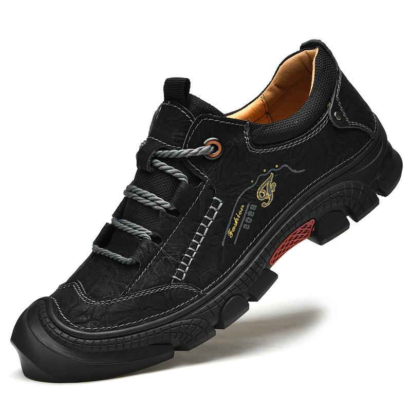 

Весна и осень Большие размеры Спортивная кожаная обувь Мужская натуральная кожа Мягкая подошва Мужская британская универсальная мужская повседневная обувь Мужская дышащая обувь 46