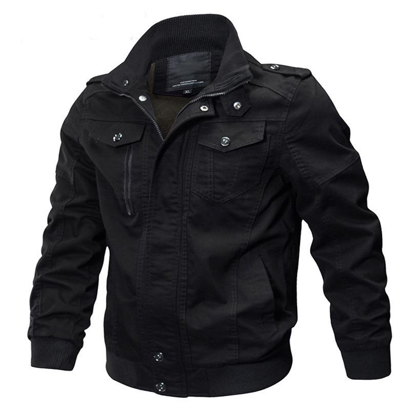 Men's 2023 Spring Casual Cotton Military Jacket - Loose Fit Plus Size Workwear Coat