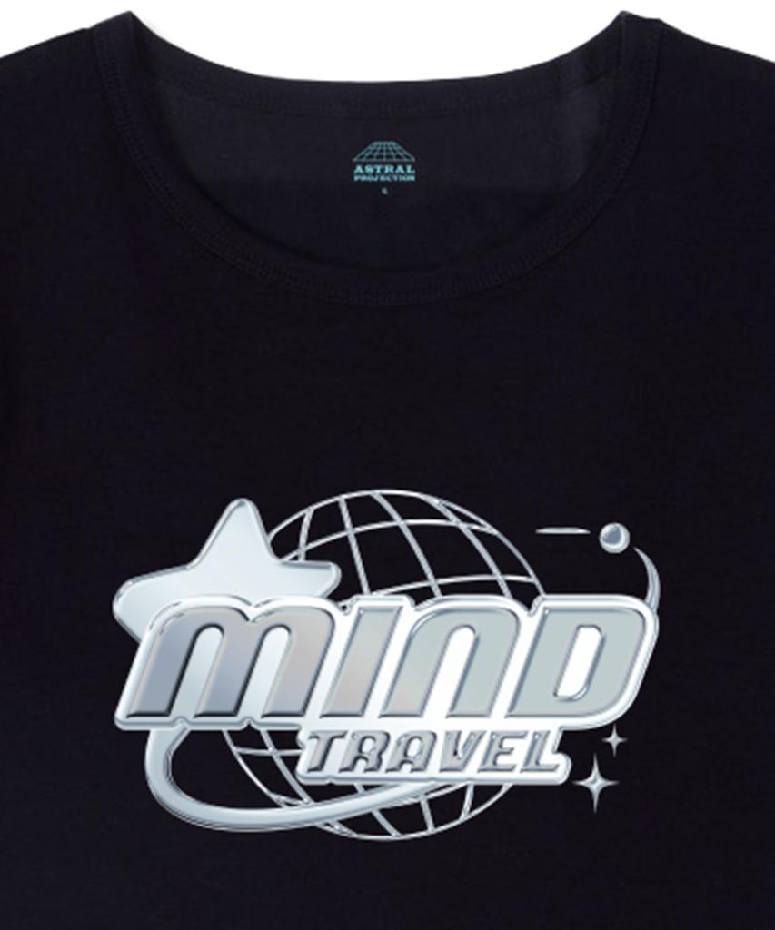 ASTRAL PROJECTION Mind Travel Supima Spandex Crop Top_Black