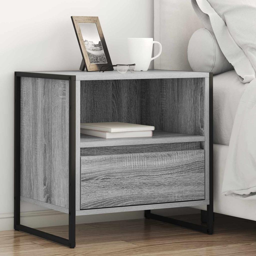 Nightstand Set of 2 Grey Sonoma 50 x 39.5 x 50 cm Particleboard