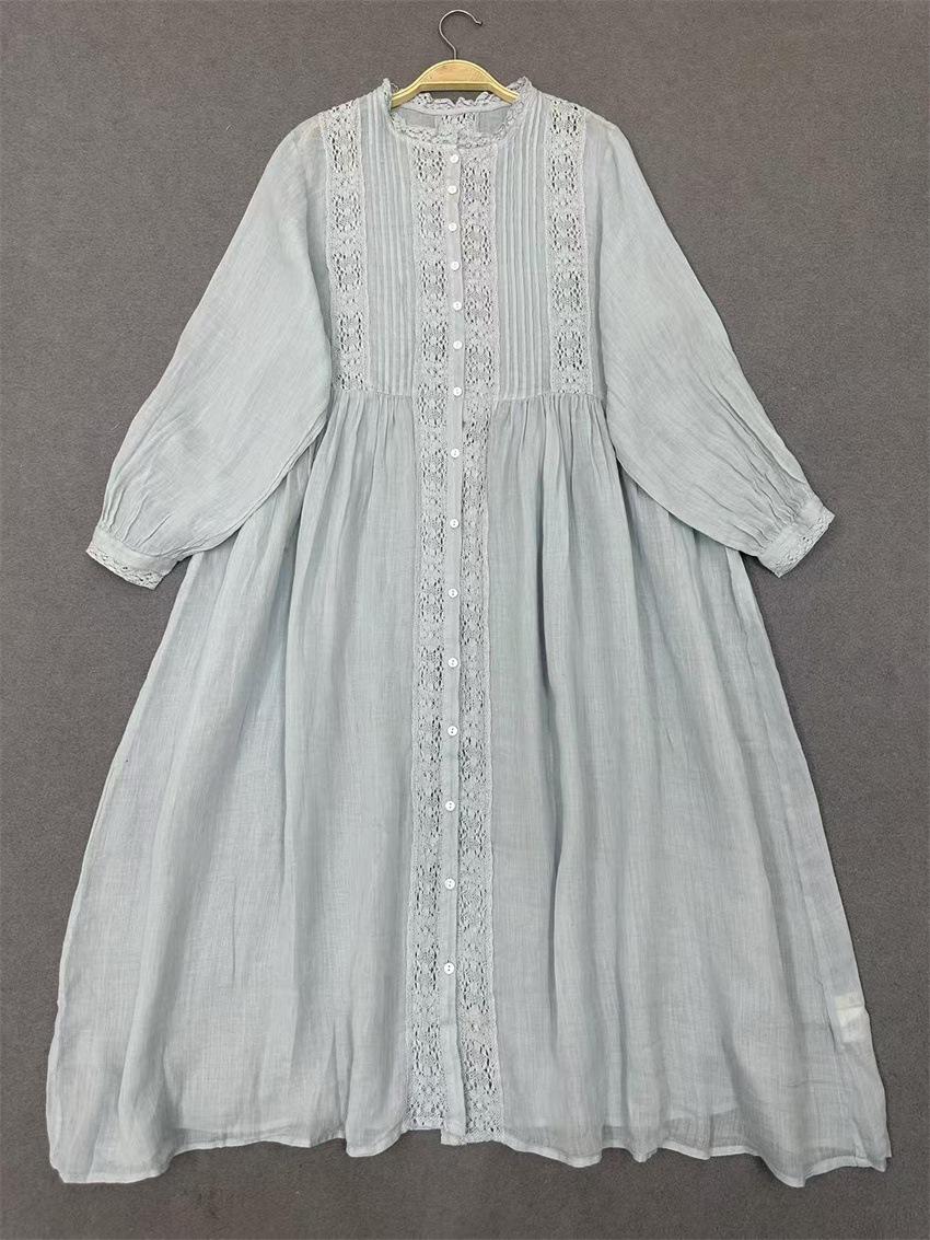 

Johnature Лето японское женское свободное платье Mori женское винтажное повседневное тонкое простое женское платье One Size синий