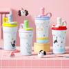 Cute 600ml Vacuum Cup 316 Ceramic Stainless Steel Insulated Cup Cartoon Large Capacity Water Mug