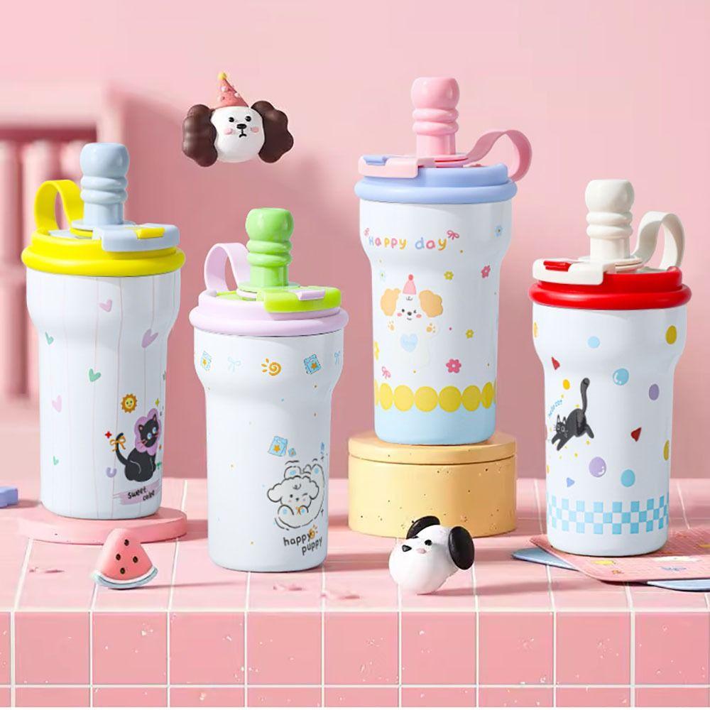 Cute 600ml Vacuum Cup 316 Ceramic Stainless Steel Insulated Cup Cartoon Large Capacity Water Mug