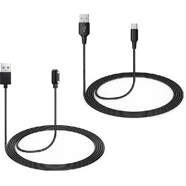 2-Pack Magnetic Charger for DINJOO Dog Bark Collar, USB Charging Cable, Black 1 pack