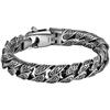 Antique Silver Plated Mens Bracelet with Personality Pattern Hip Hop Fashion Lobster Clasp Bracelet Chain 22cm Copper Unisex