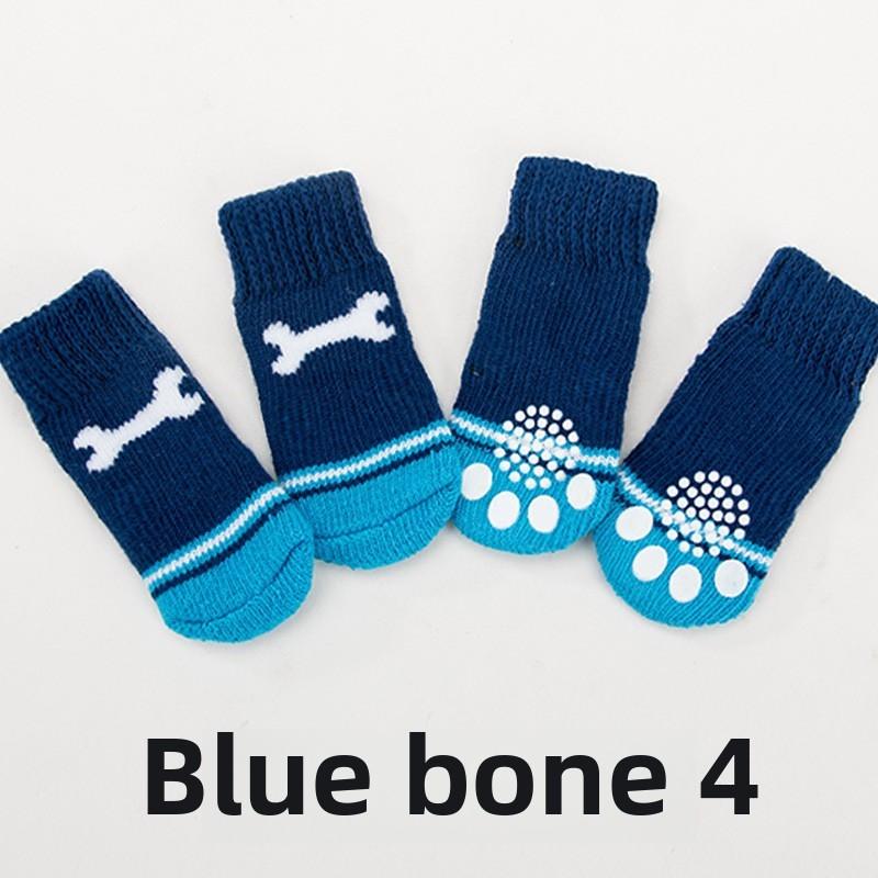 

Вязаные нескользящие носки для собак Чехлы для лап собак Носки для собак с нескользящей подошвой Носки для обуви Тедди Носки из хлопка для средних и маленьких собак Товары для животных L