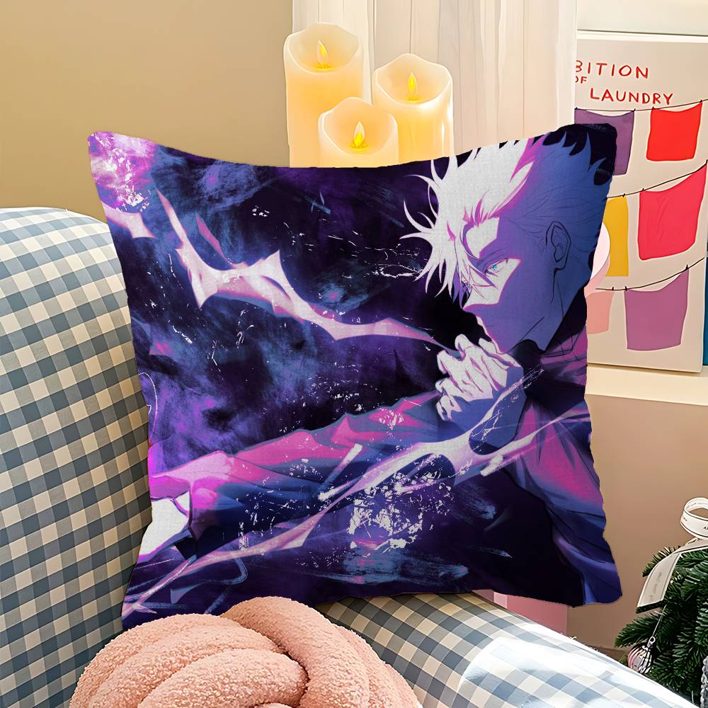 J-Jujutsu K-Kaisen G-Gojo Anime Maple Design Cushion Cover Happy Autumn Harvest decor Holiday Decorati Pillow Cover
