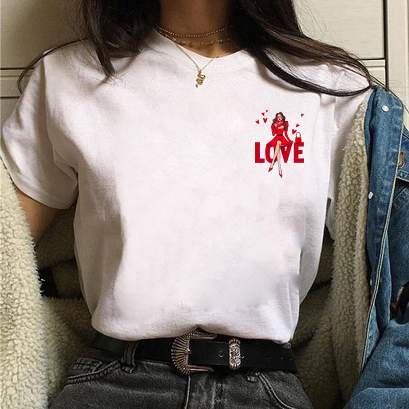 

Летняя модная женская базовая рубашка с буквенным принтом из чистого хлопка с короткими рукавами Футболки женские XXXL