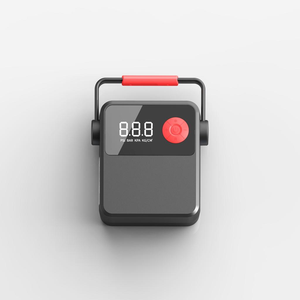 Compresor de aer pentru pneuri, DC 12V portabil pentru mașină, pompă digitală pentru anvelope cu mâner portabil și lumină LED pentru anvelope auto și alte bărci gonflabile