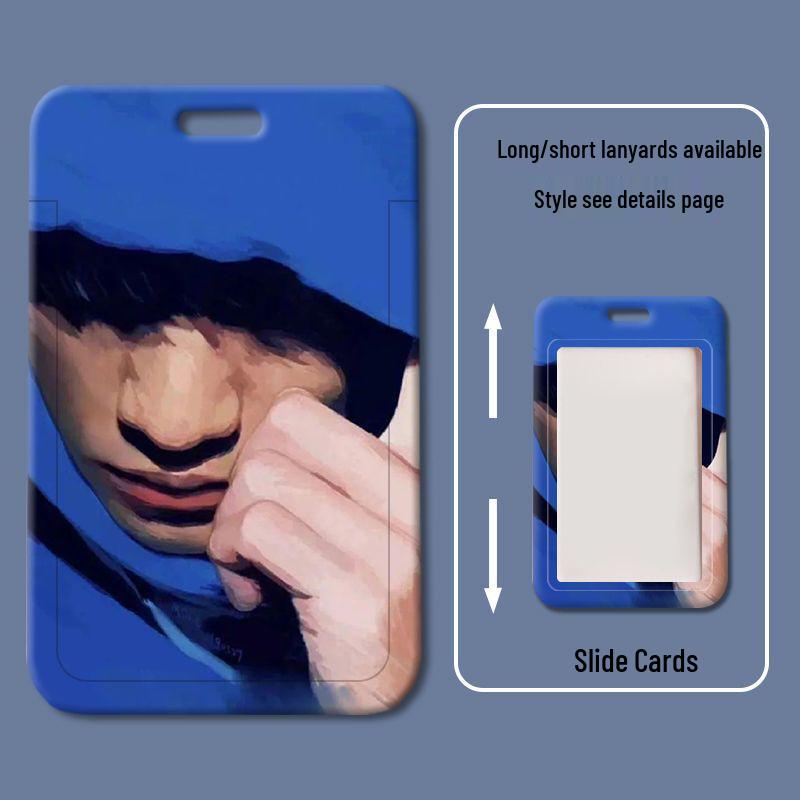 Jay Chou Plastic Sliding Cover ID Holder for Students and Professionals