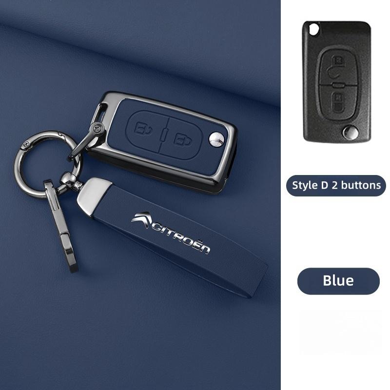 YKFEA1 Zinc Alloy Leather Car Key Case Cover For Citroen C1 C2 C3 C4 C5 C6 C4L Berlingo Picasso Jumpy Nemo Aircross Sega C5 X VTS C3 XR