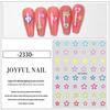 Trendy Gradient Heart & Star Nail Art Stickers - Cute Five-Pointed Star Design for Beautiful Nails