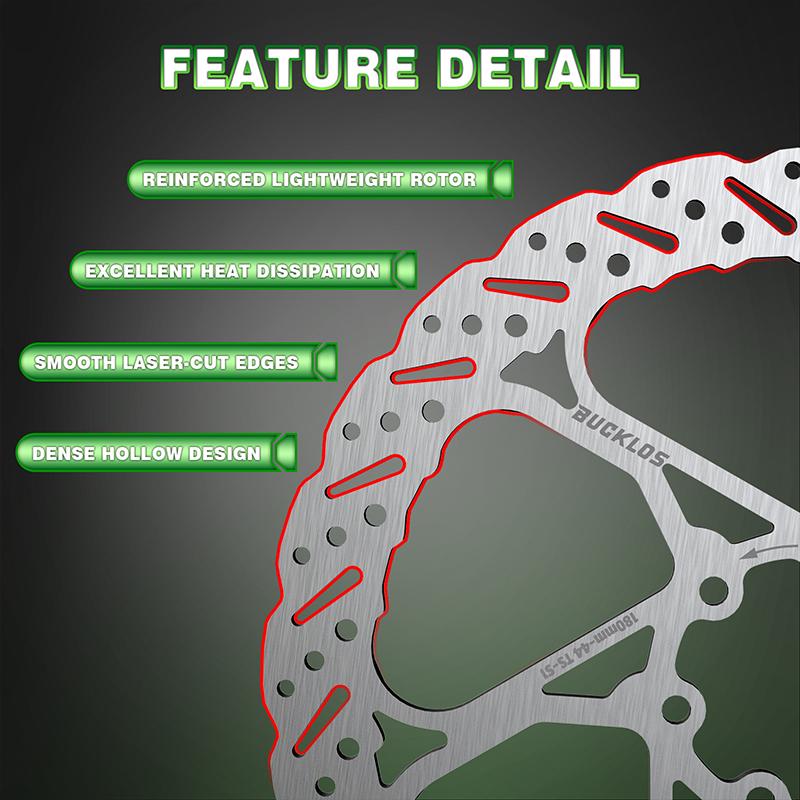 BUCKLOS Bicycle Brake Discs 140mm 160mm 180mm 203mm Bike Hydraulic Brakes Rotor Heat Dissipation Bicycle Disc Brake Rotor