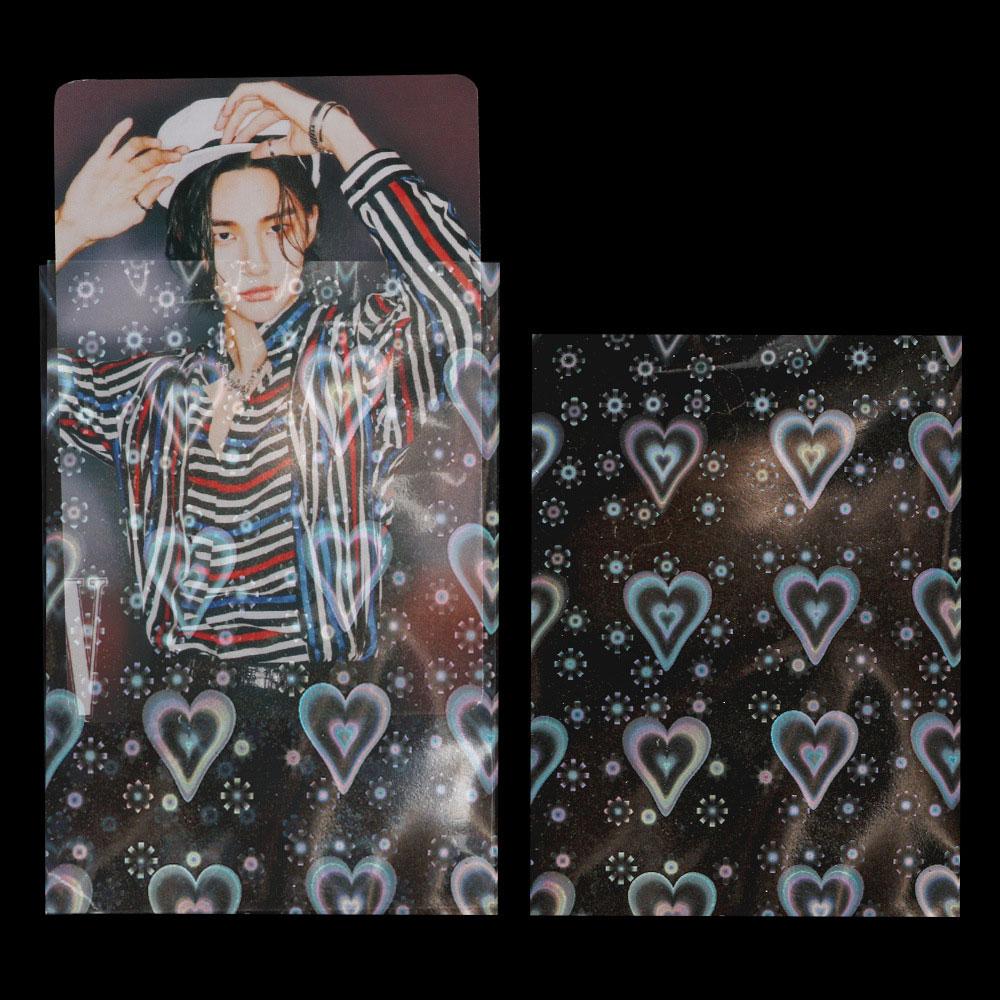 50pcs 61x88mm Clear Matte PP Photo Sleeves Sweetheart Foil Holographic Flashing for Kpop Board Game Trading Card Protector Cover