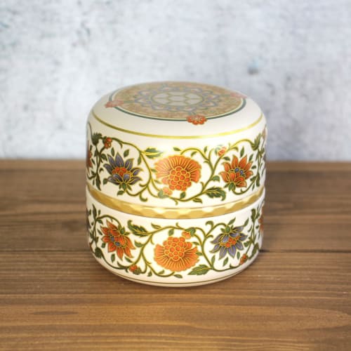 Yamecha Tea Gift Set: Two Tea Cinnamon Cans with Modern Japanese Patterns: Premium Sencha and Premium Fukamushicha (60g each). Available with various