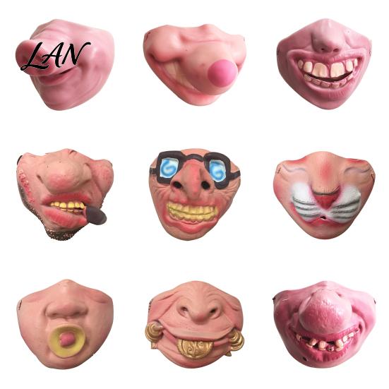 Funny Character Masque for Adults Latex Halloween Half Face Adults, Scary Horror Party Humorous Photo Booth Props with Elastic Strap Cosplay, Carnival