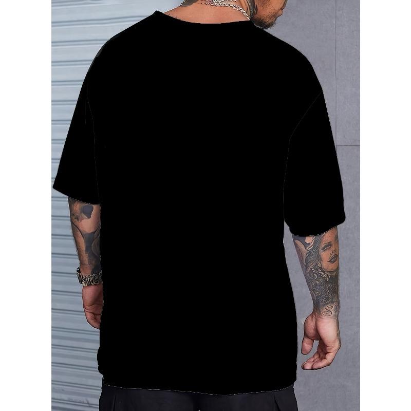 European Sizes 3D Print Oversized Men'S T-Shirt Featuring a Trendy Street Style Black Panther Design, Loose Fit