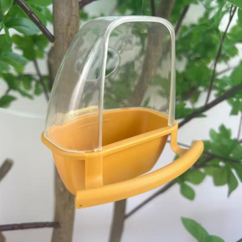 

Bird Feeder Cups Parrot Bird Cage Feeder Bowl Plastic Hanging Food Container Bowl Indoor Outdoor Bird Accessories