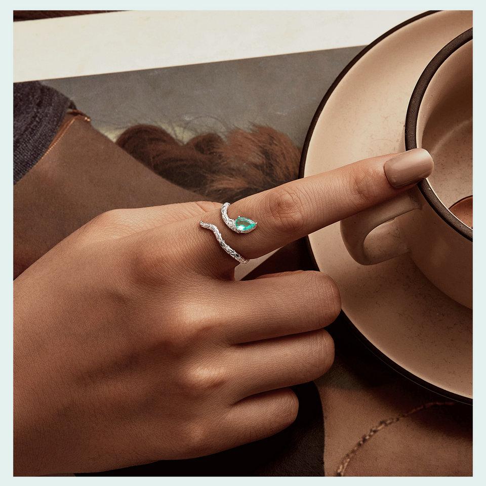 BAMOER 925 Sterling Silver Coiled Snake Ring Unique Design Ring With Formal Attire For Women Fine Jewelry Party