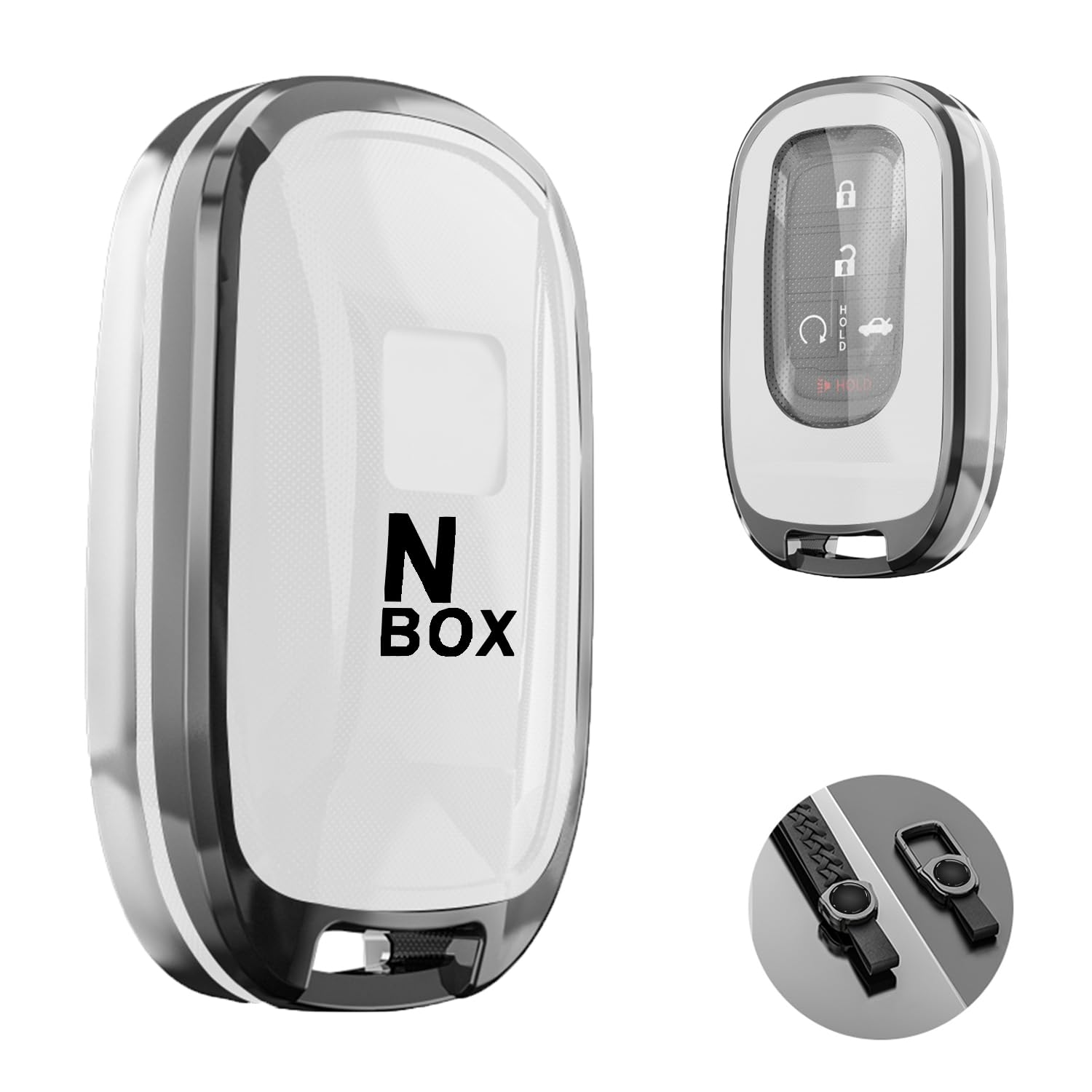 

MailiMy Car Key Case, Suitable for N-Box Car Keychain, Card Key Cover, Omnidirectional Protection N-box C