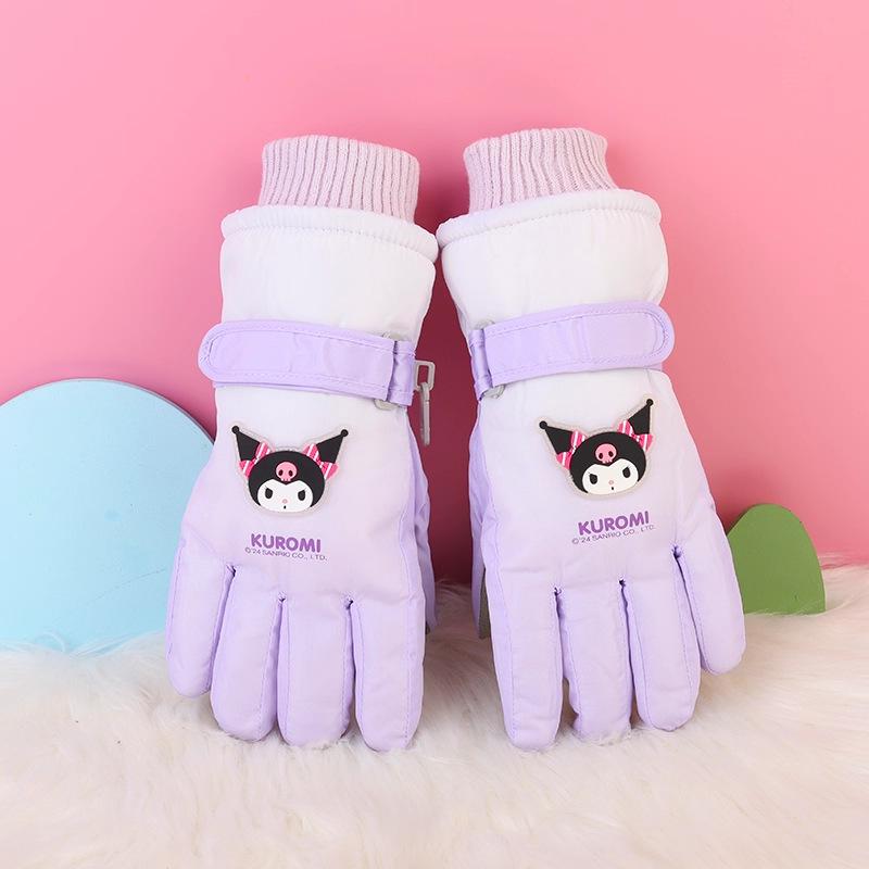 Children's Winter Ski Gloves: Thick, Cold-Proof, Waterproof, Windproof, Non-Slip, Warm Cotton for Ages 3-17.