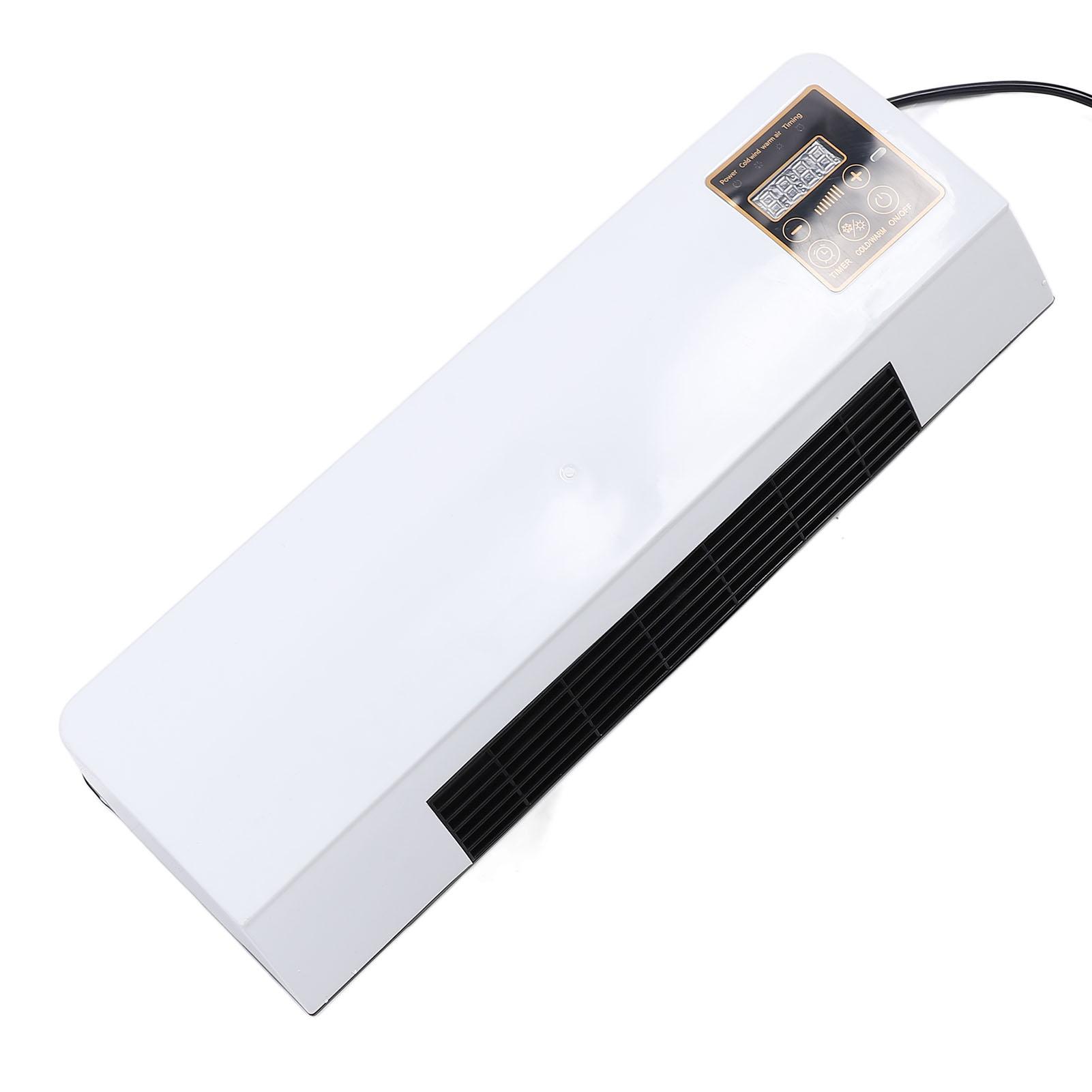 Smart Wall Heater Cooler Indoor Mount 1800W Vertical Oscillation Adjustable Thermostat with Remote US Plug 110V ABS+PP+PTC