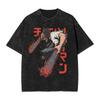 Silly Devil Denji Anime Chainsaws Unisex T Shirt Hip Hop Washed Oversize TShirts Retro Unisex Women Tops Streetwear Summer Tee Shirt