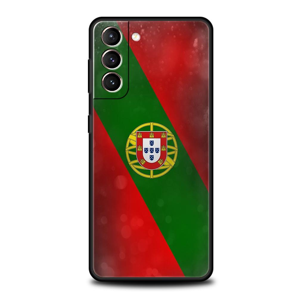Portugal Phone Case For Samsung Galaxy S26 Ultra S25 Plus S24 FE S23 S22 5G S21 S20 Cover Black Soft