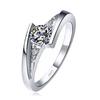Cute Female Small Round Zircon Stone Ring Vintage Silver Color Wedding  Promise Crystal Engagement Rings For Women