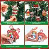 12Pcs Christmas Wooden Pendants Gingerbread Man Santa Claus Xmas Tree Hanging Ornaments Home Party Christmas Decor New Year Gift