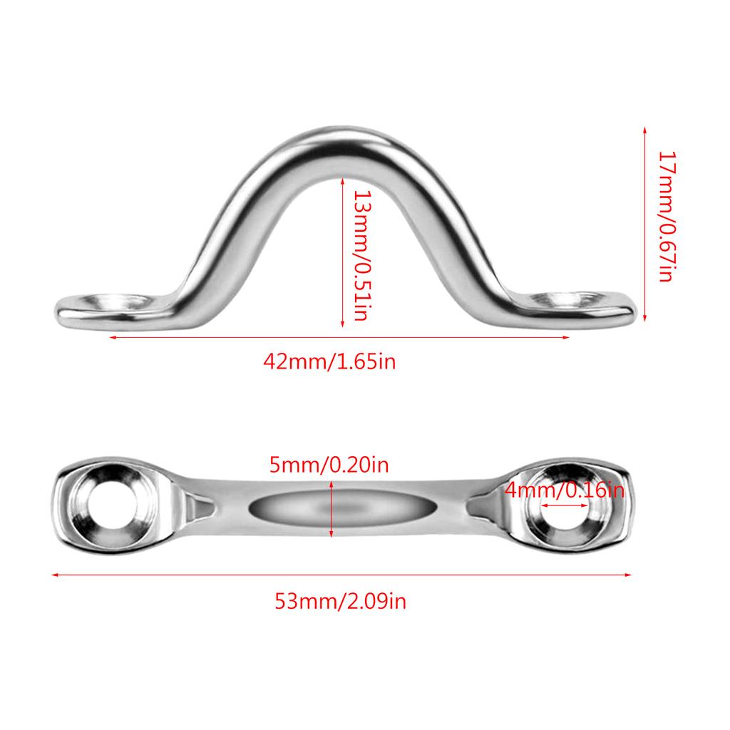 16Pcs Heavy Duty Eye Strap Stainless Steels Boat Top Pad Eye Kayak Deck Loop Tie Down Anchors Point with Mounting Screws