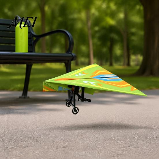 Indoor Outdoor Aircraft Toy Remote Control Paper Airplane Kit, with Gyro Stabilizer, Dual Propellers, DIY Electric 2.4G Glider RC Plane Set,