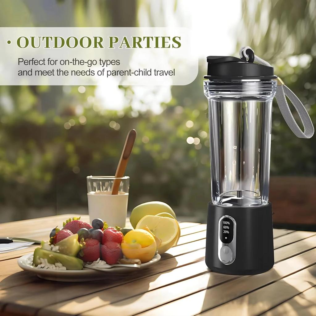 New Portable Juicer Dual-use Juice Cup USB 4000mAh Battery Indoor Outdoor Fresh Fruit Blender 2 Blade Smoothie Juice Cup Blender