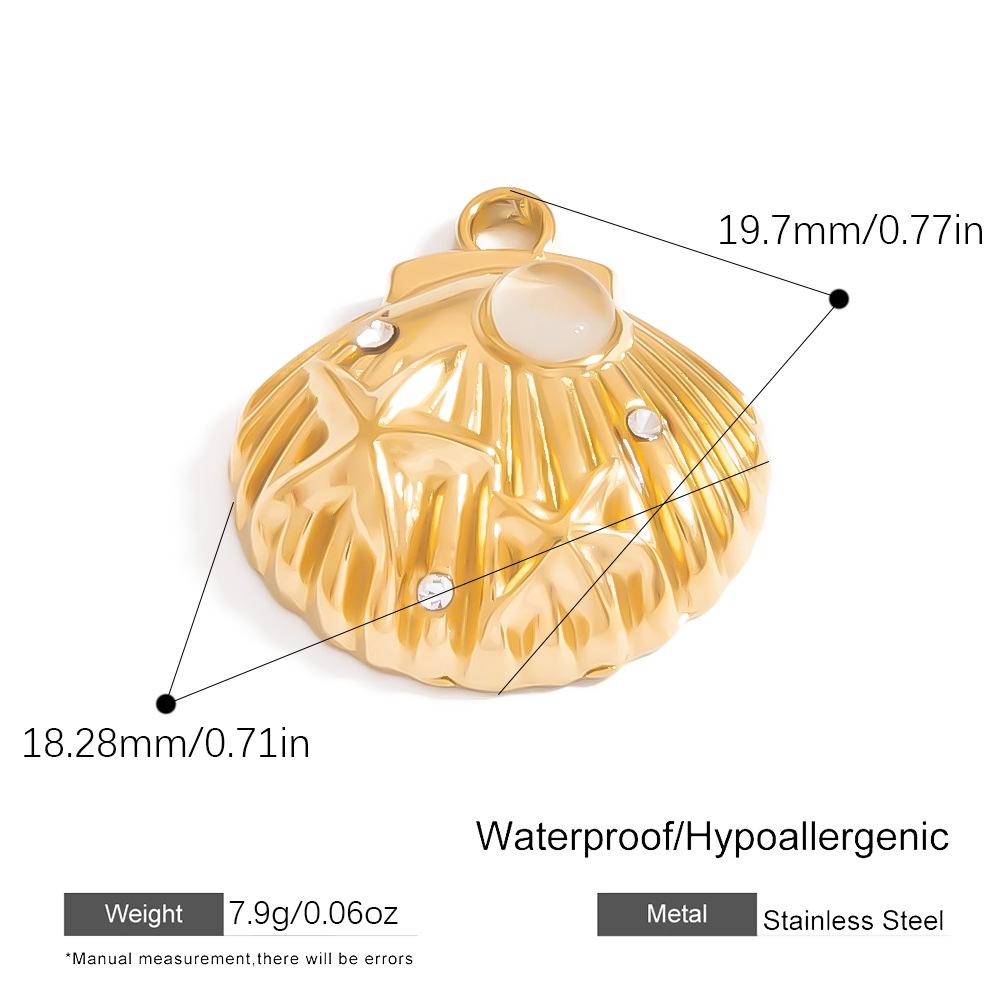 18K Gold Plated Stainless Steel Ocean DIY Pendants-Fish Starfish Conch Party Fashion Jewelry Accessories