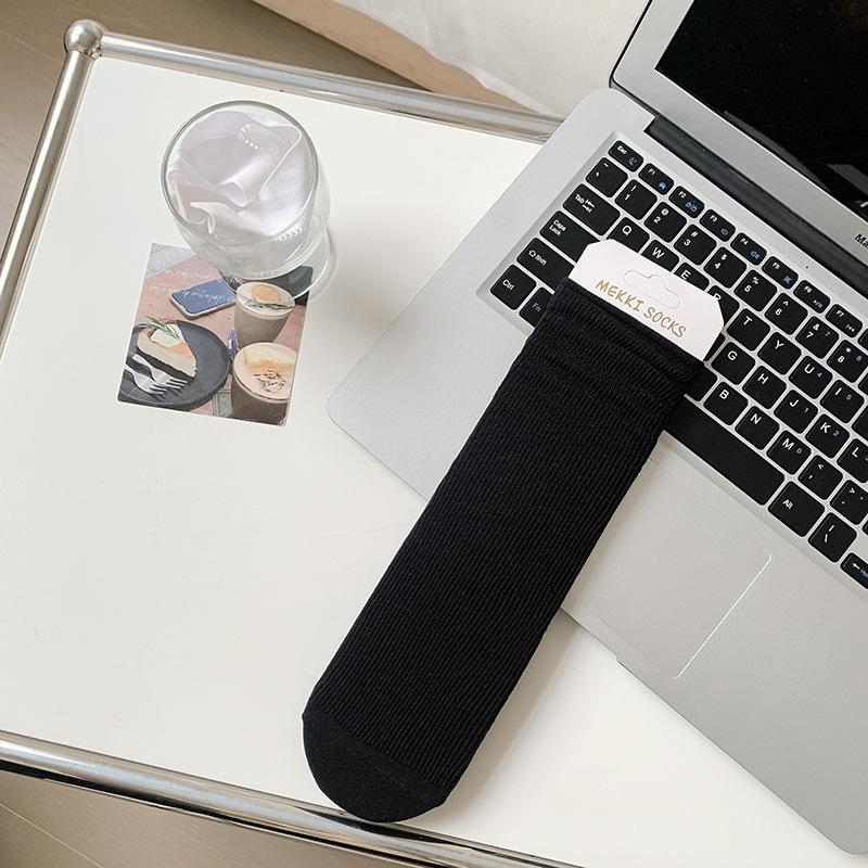 Women's Summer Thin Pure Color Ice Silk Breathable Long Tube Pile Socks