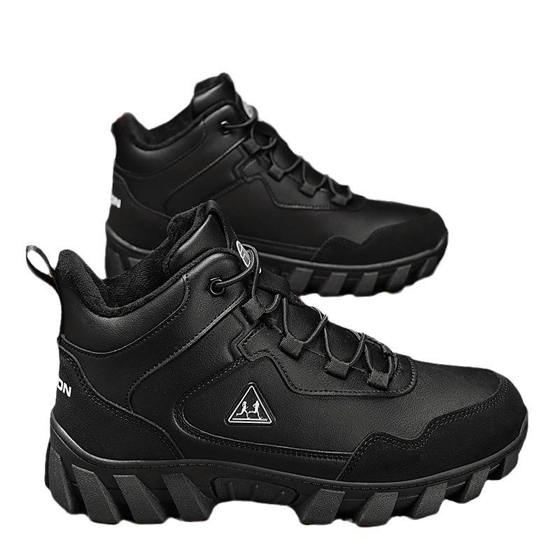 High-top snow boots men's dad shoes winter velvet thickened warm large size cotton shoes men's 46 sports shoes non-slip