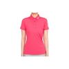 Button Letter Geometric Pattern Polo Short Sleeve T-Shirt Women Tops Pink GWJT08085-Q113