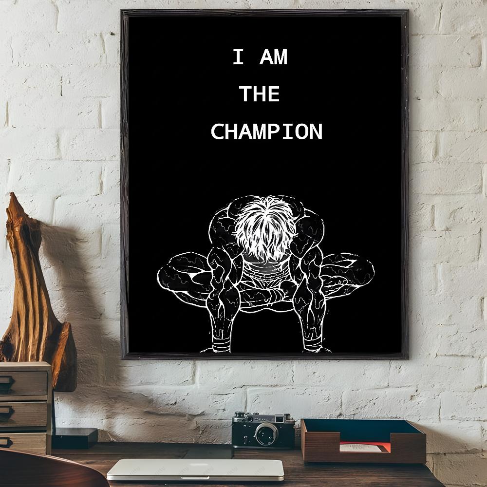 B-BakiES Muscle Man Japan Anime Poster Sticky Wall Art Printing Waterproof Home Living Bed Room Bar Hallway Aesthetic Decor