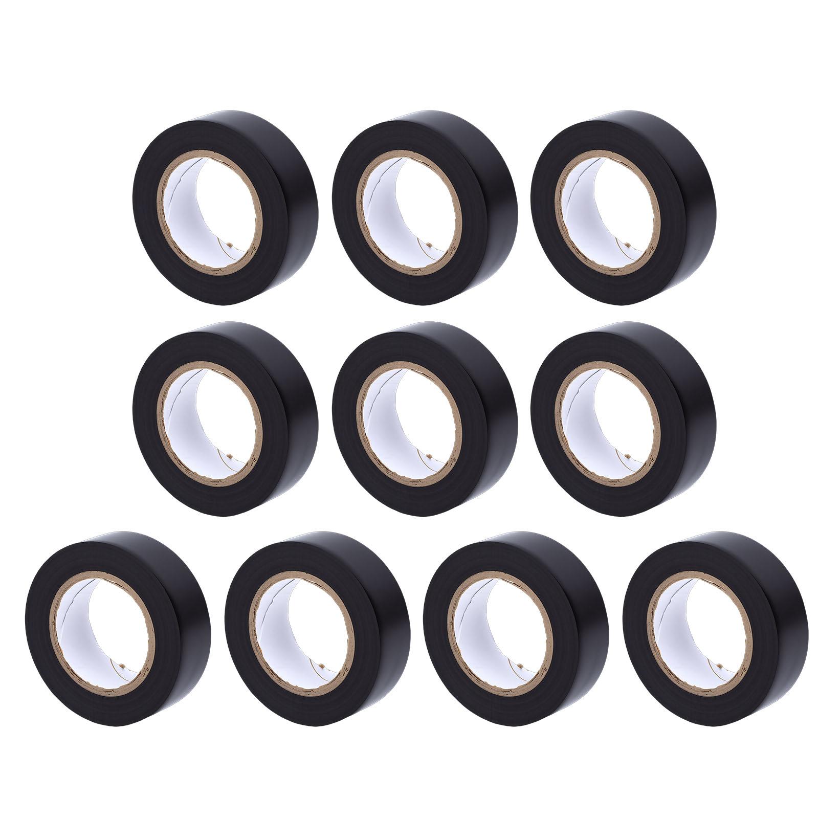 

10 Rolls Black Electrical Tape 600V PVC Water Proof Tape 20mm X 10M Strong Adhesive Flame Retardant for Indoor Outdoor