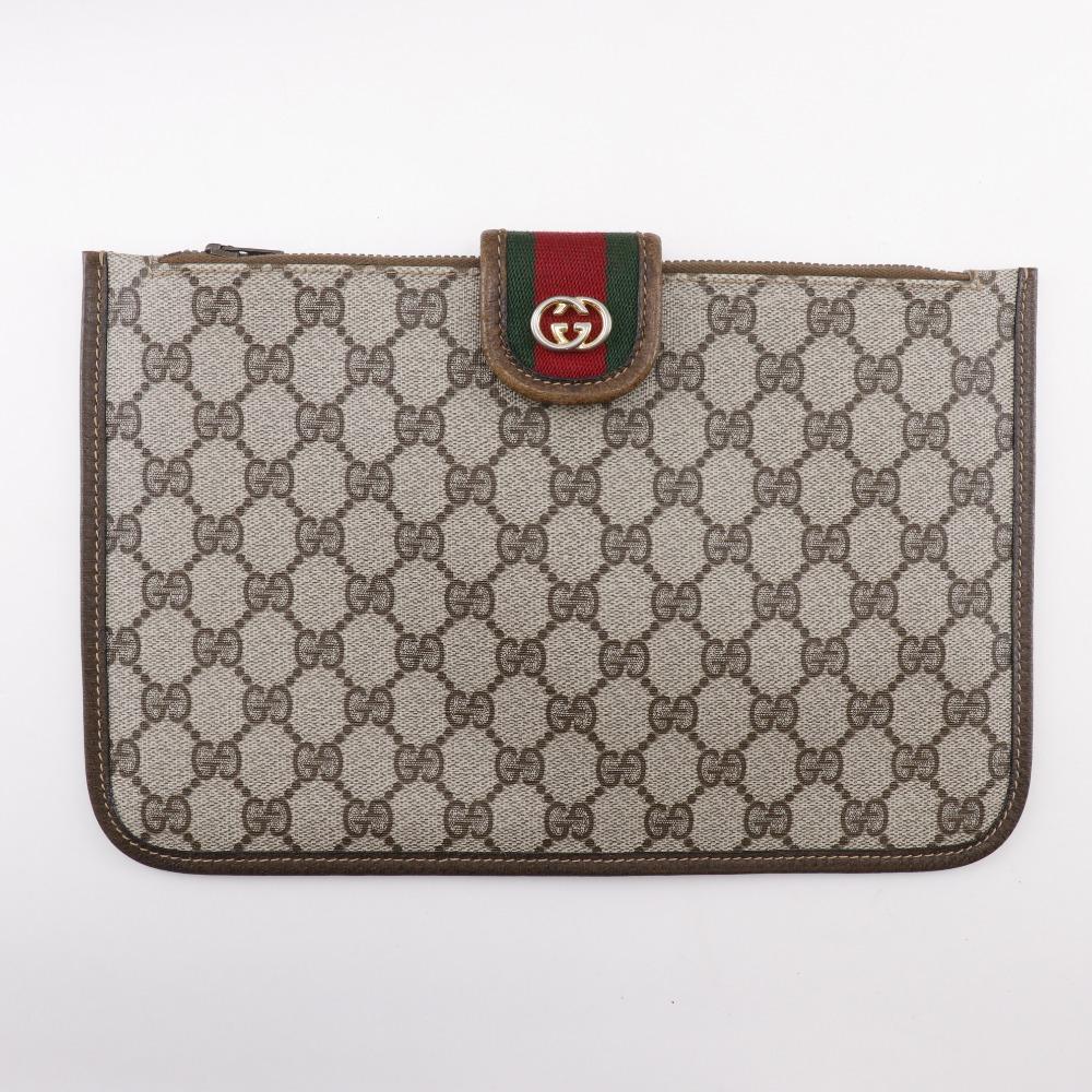 Gucci Old Gucci Handbag 02.4139.58 Sherry Line Interlocking GG Brown PVC Unisex Used