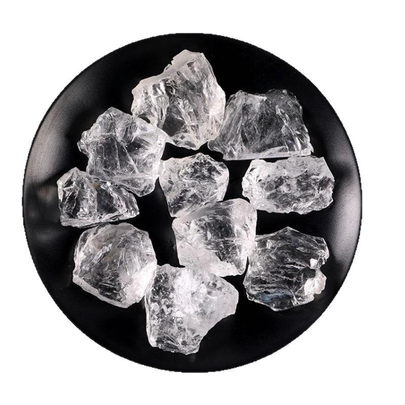 Natürlicher, ungeschliffener, transparenter, weißer Kristall-Aromastein-Schmuck