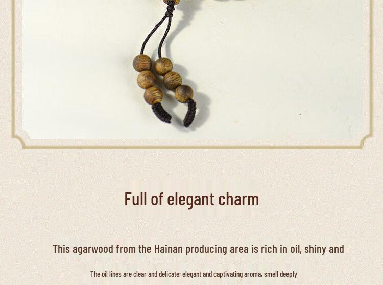 Hainan Yingge Green Qinan Agarwood Buddhist Beads Bracelet - Unisex Style, Five Fen Chen Beads, Free SF Express Shipping