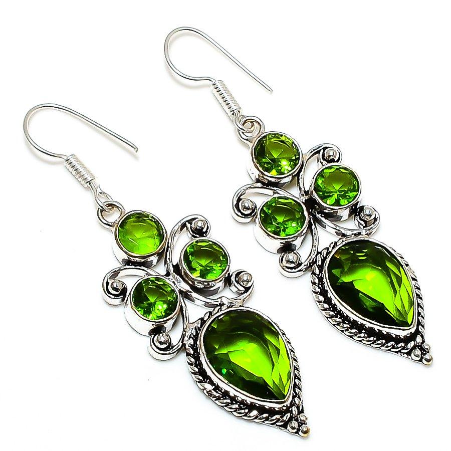 

Peridot Gemstone Handmade Jewelry Earring 2.36 VR-4316