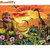 Diy Frame Acrylic Picture DIY Painting By Numbers Dinosaur Animals Modern Wall Art Picture Handpainted Oil Painting